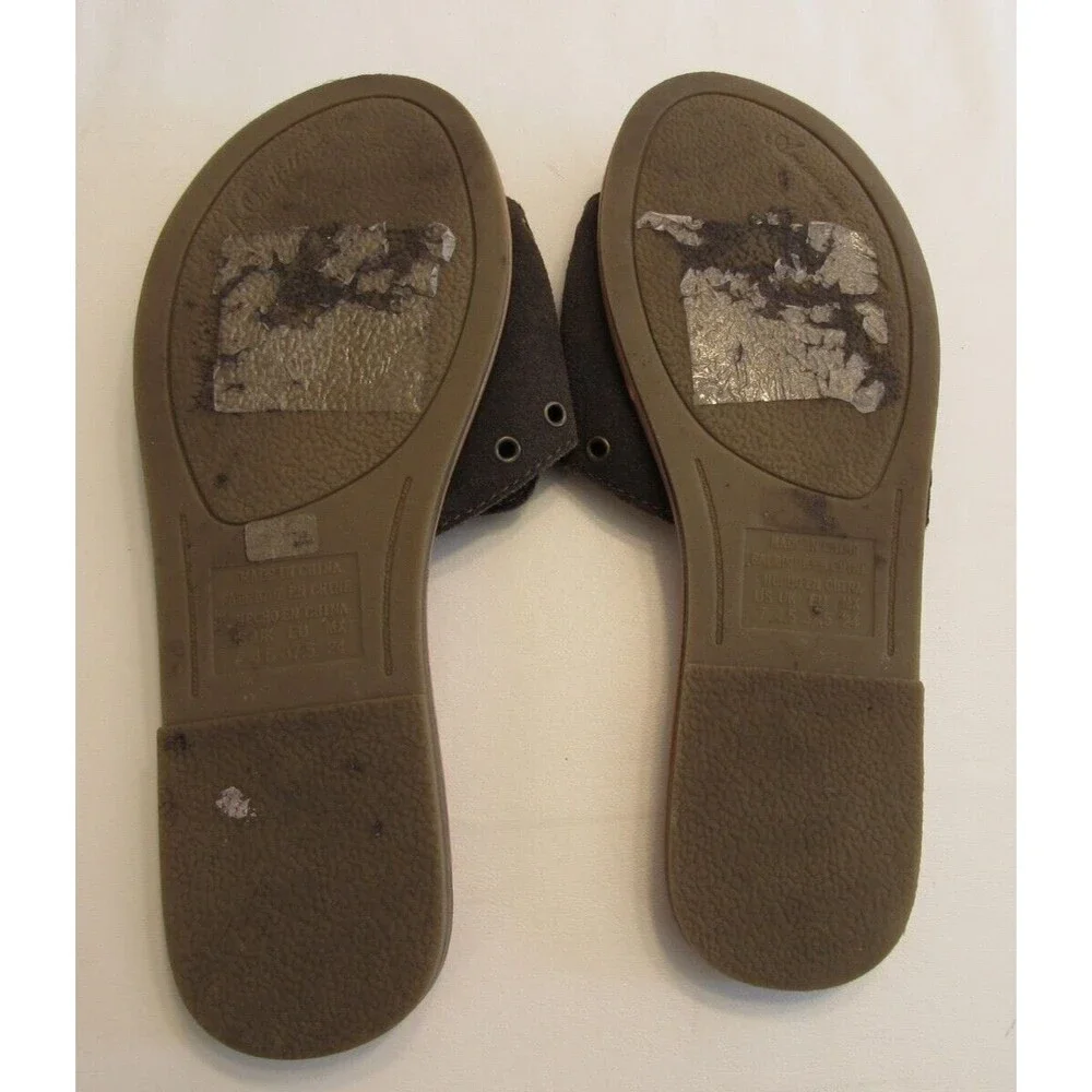 American Eagle Green Leather Studded Slide Sandals Size 7 - Picture 5 of 6